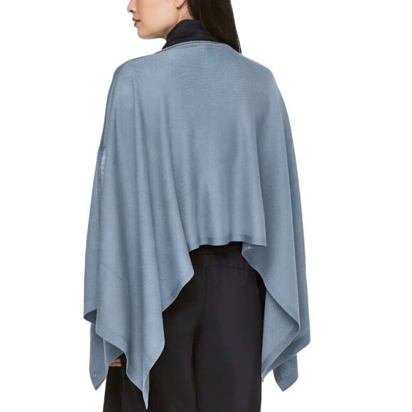 Lululemon Hearts Compass Poncho Blue Denim Cashmere Blend One Size Fits Most - Picture 4 of 10